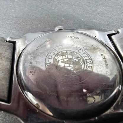 Citizen Eco-Drive Watch Men 39mm Silver Dial Silver Tone Date E111-S022240 RunsA9