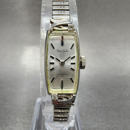 Seiko Fine Seiko Watch Women 12mm Silver Dial Silver Tone Manual 15203370 Runs0