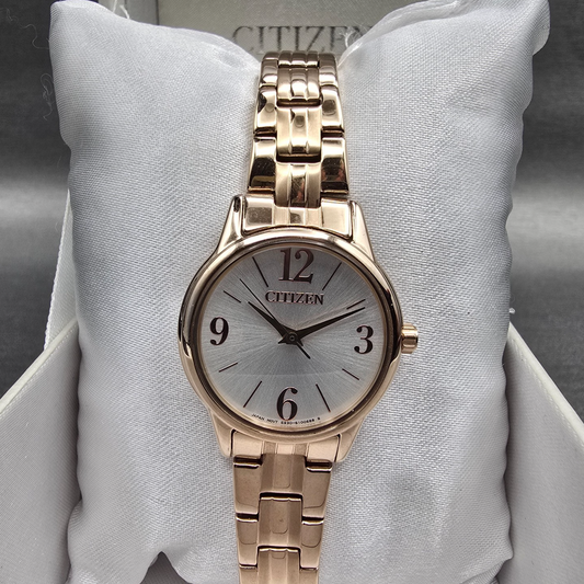 Citizen Watch Women 25mm Silver Dial Rose Gold Round EX0293-51A New Battery0