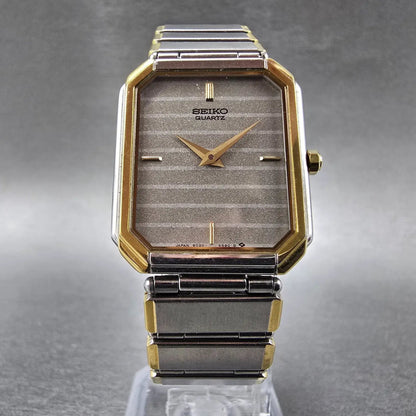 Seiko Tank Watch Men 25mm Silver Dial Two Tone Octagon 9020-5410 VTG PARTS6