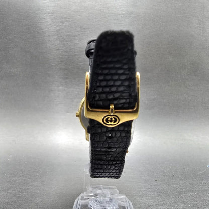 Gucci 2200M Watch Men 32mm White Dial Gold Plated Round New Battery VTG Roman7