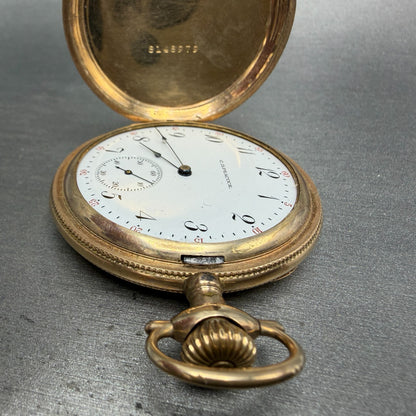 C.D.Peacock Elgin Pocket Watch 51.5mm White Dial Gold Filled Grade Runs2