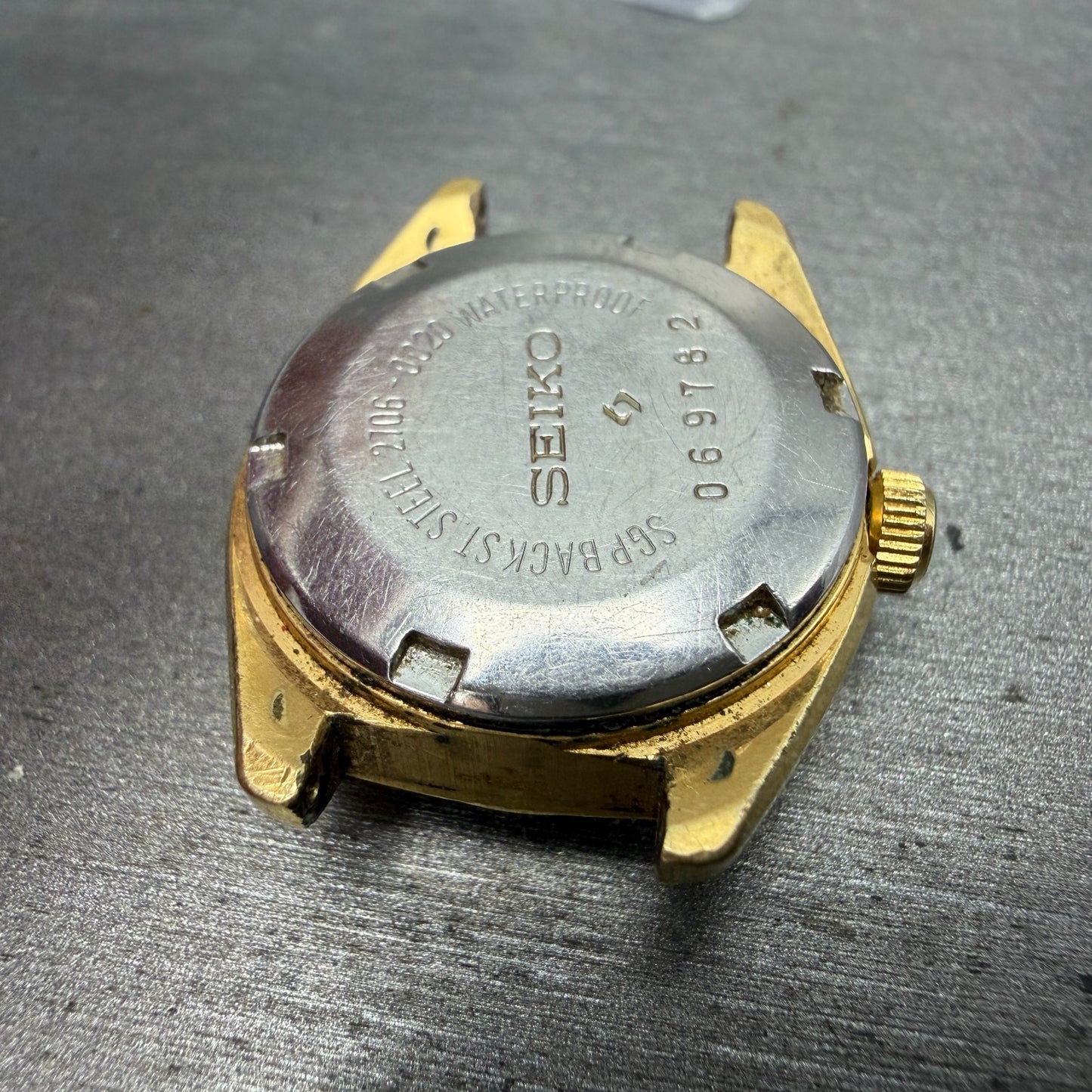 Seiko Automatic Watch Women 24mm Silver Dial Gold Tone Daydate 2706-0020 PARTS11