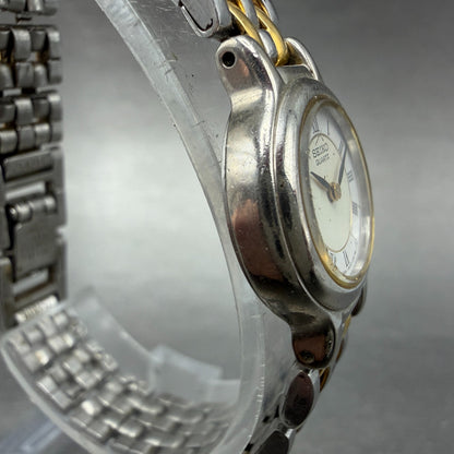 Seiko Watch Women 19mm White Dial Two Tone Round Vintage 1N00-0C59 New Battery3