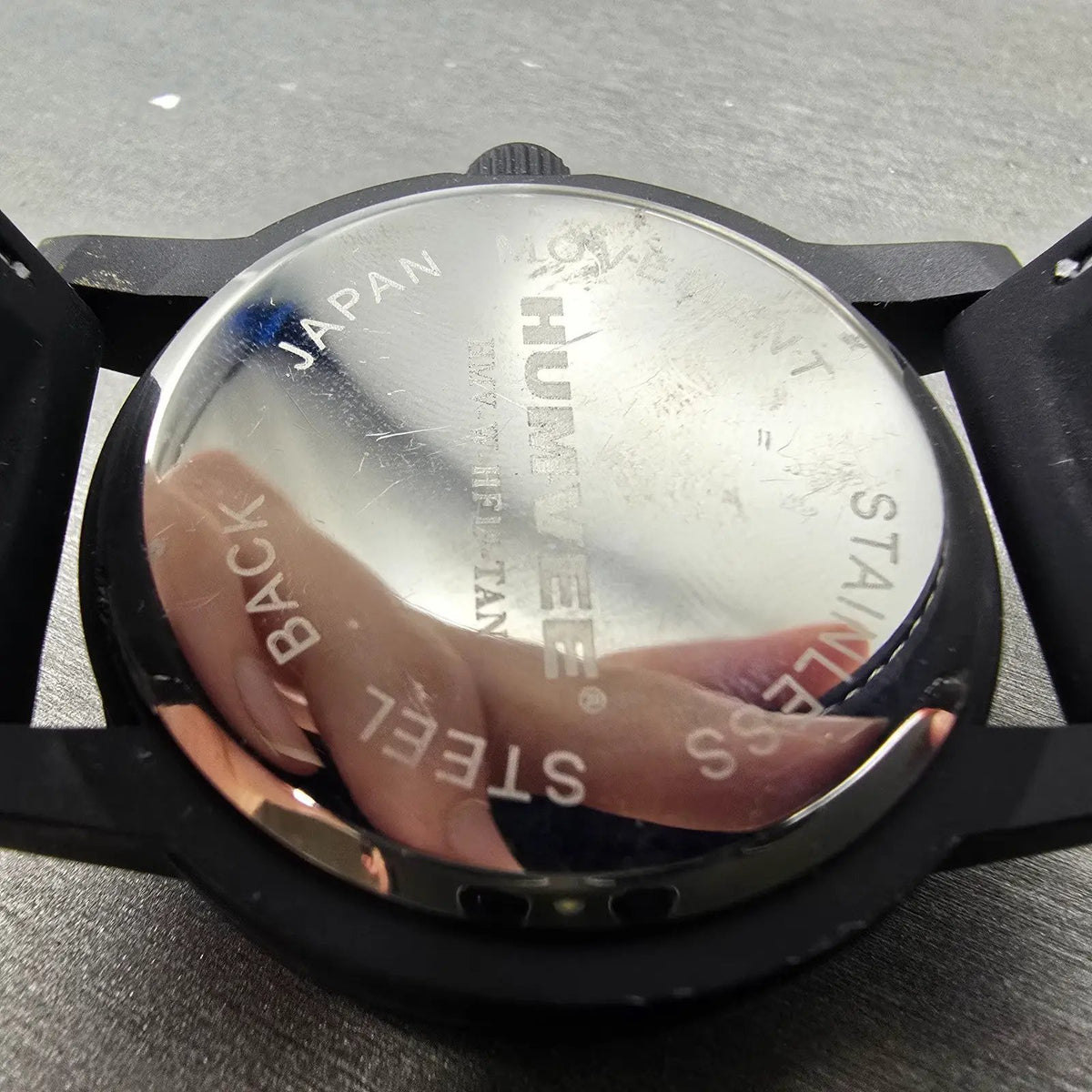 Humvee Watch Men 43mm Cream Dial Black Daydate Round HF19New Battery9