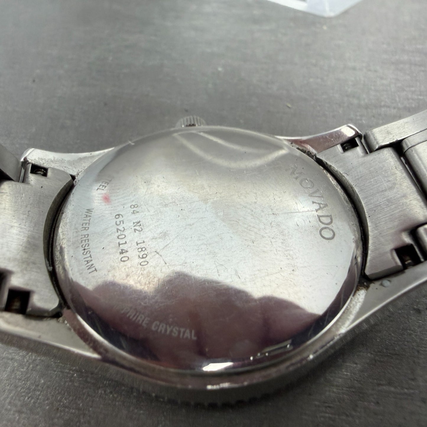 Movado Gentry Watch Men 36mm Black Dial Silver Tone Round 84 N2 1890 New Battery9