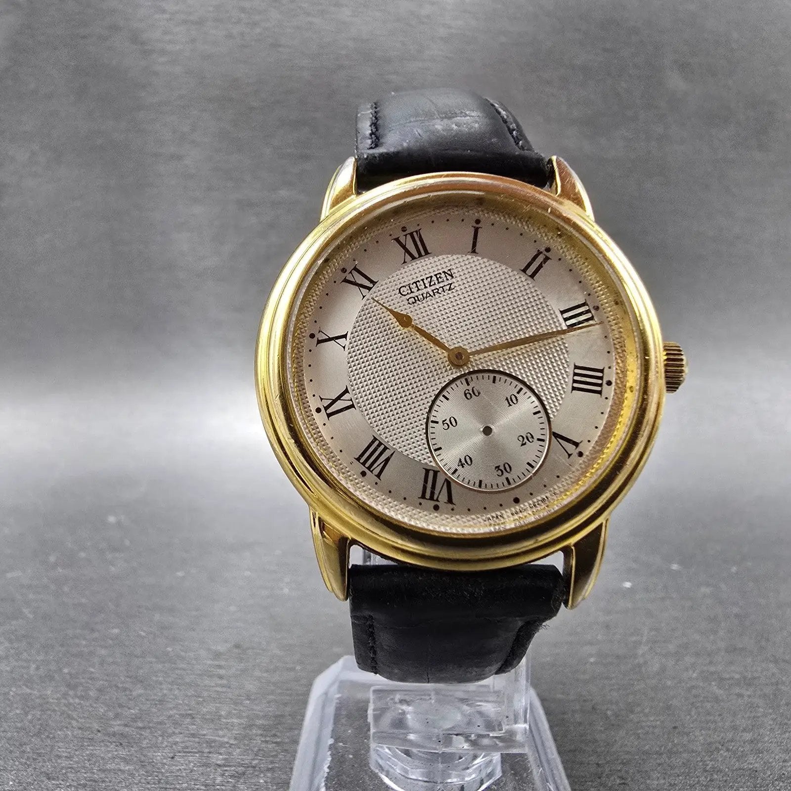 Citizen Watch Men 36mm Silver Dial Gold Tone Round READ!!!! 6045-G13648 New Batt5