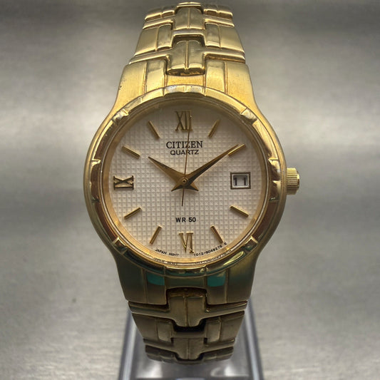 Citizen Watch Women 25mm Champagne Dial Gold Tone Date Round 1012-S029279 NewBat0