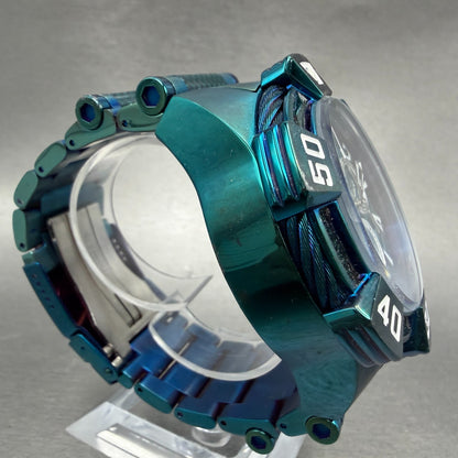 Invicta Jason Taylor Chrono Watch Men 52mm Blue Dial Green Daydate 40432 NewBatt3