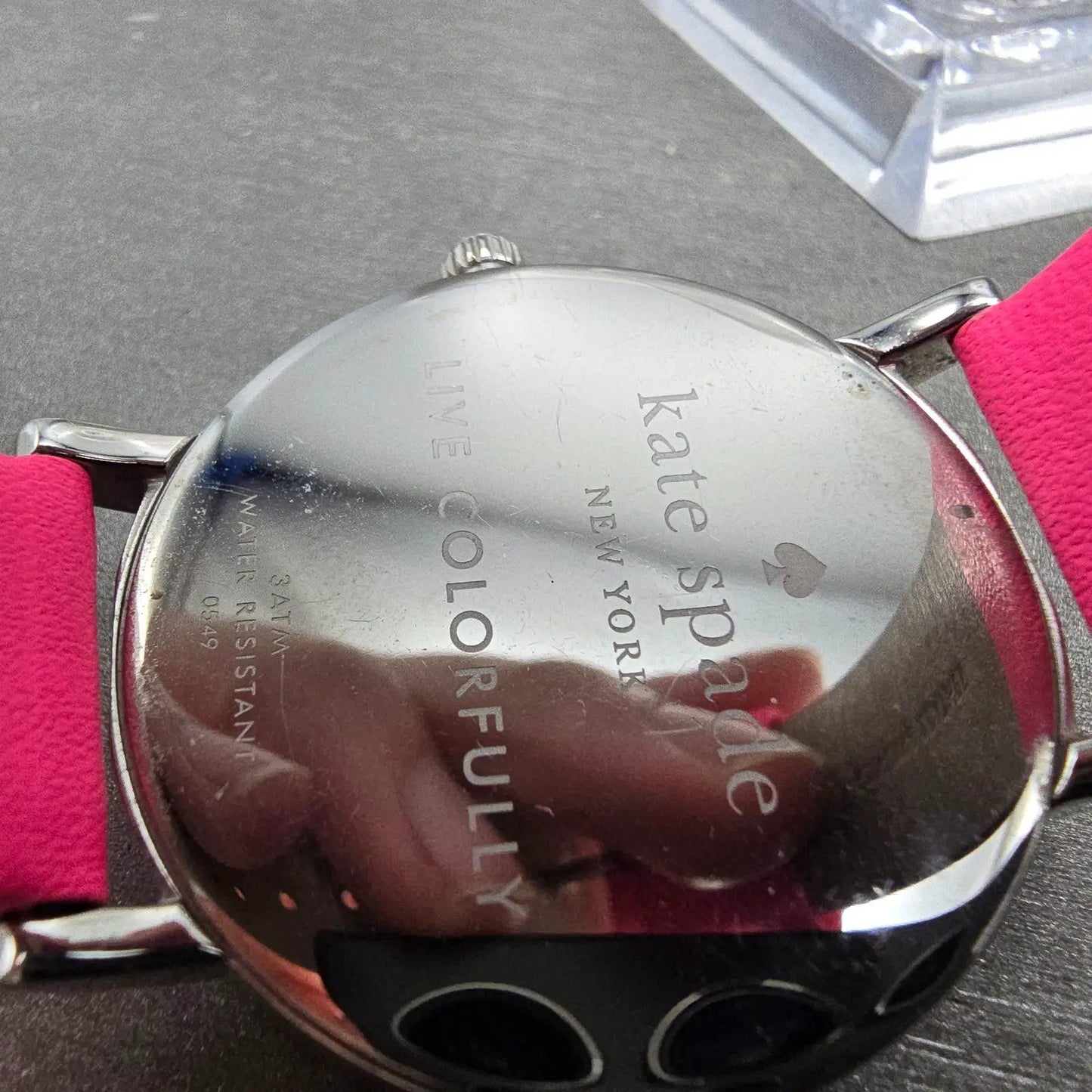 Kate Spade Metro watch Women 38mm Pink MOP Dial Silver Tone Round 0549 New Batt9