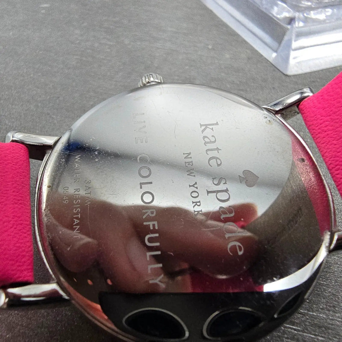 Kate Spade Metro watch Women 38mm Pink MOP Dial Silver Tone Round 0549 New Batt9