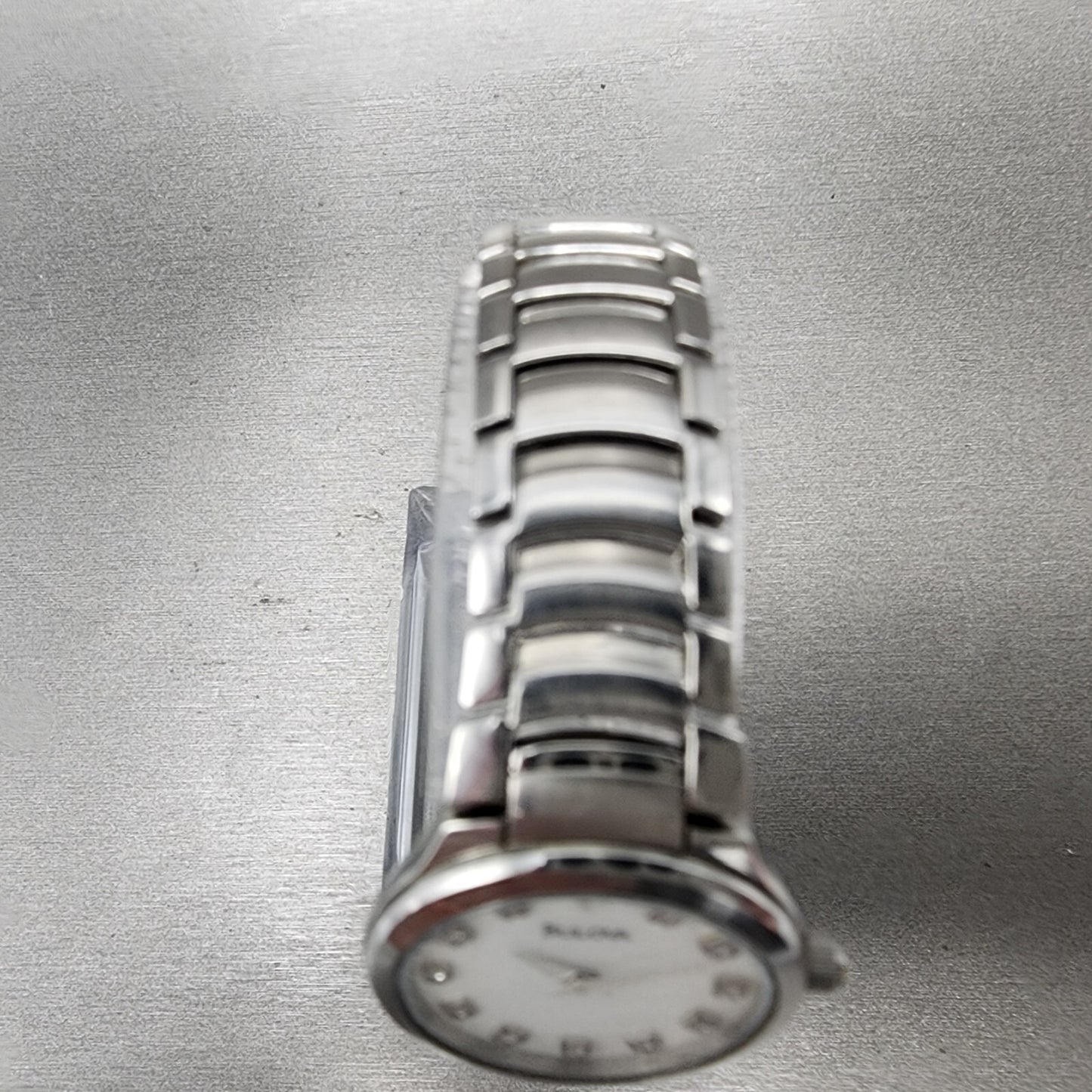 Bulova Watch Women 25mm MOP Dial Stainless Steel Diamond Accents new Battery4