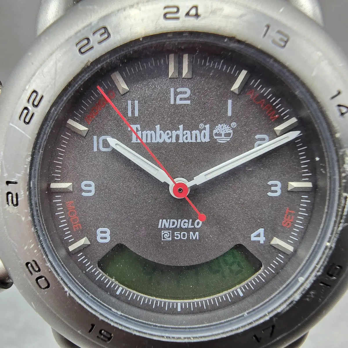 Timberland Watch Men 38mm Gray Dial Steel Alarm Chronograph New Battery1