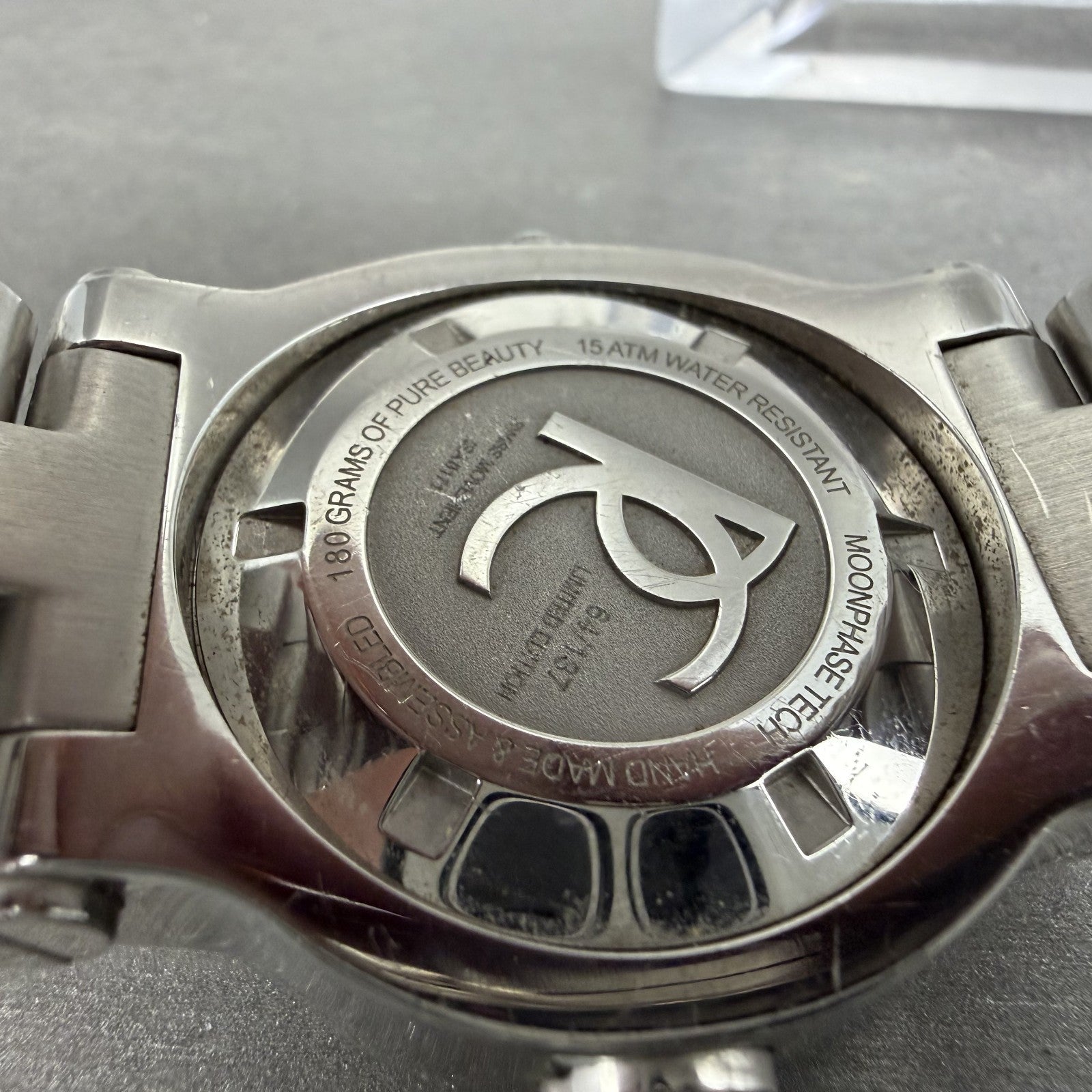 Renato Beauty Chrono Watch Women 36mm MOP Dial Steel Diamond Moonphase New Batt9