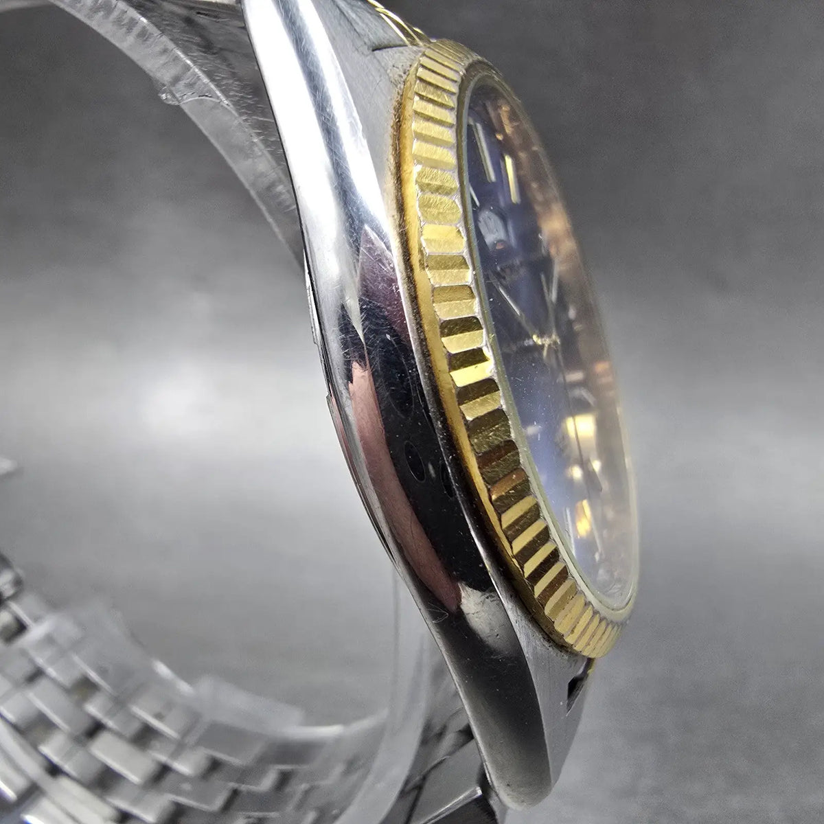 Seiko President Watch Men 36mm Blue Dial Two Tone Daydate 5Y23-8A69 New Batt JP24