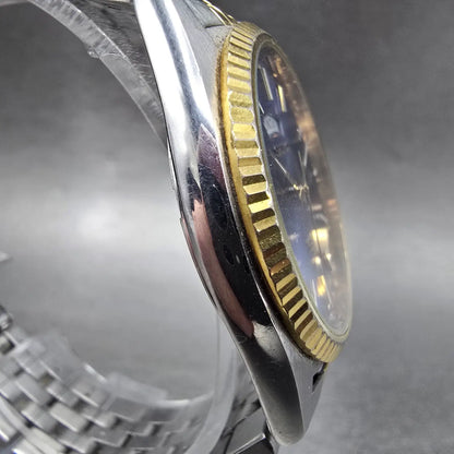 Seiko President Watch Men 36mm Blue Dial Two Tone Daydate 5Y23-8A69 New Batt JP24