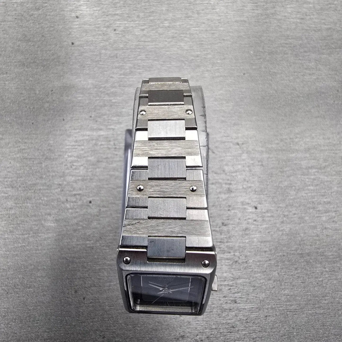 Seiko Tank Watch Women 19mm Gray Dial Silver Tone Rectangle 1221-5050 New Batt4