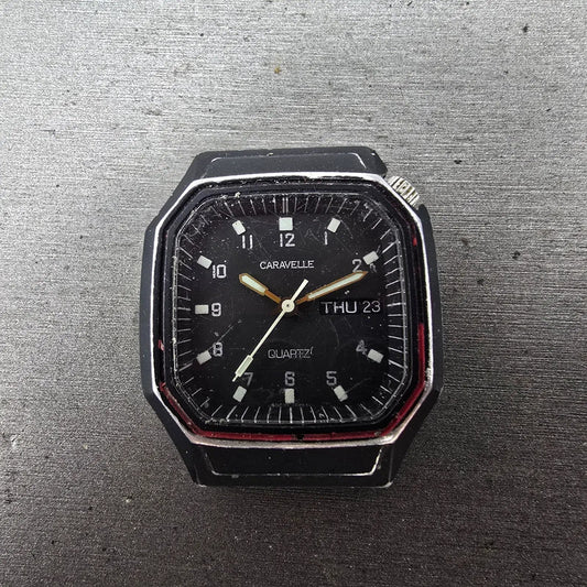 Caravelle Watch Men 33mm Black Dial Black Tone Octagon 40C10 P5 New Battery0