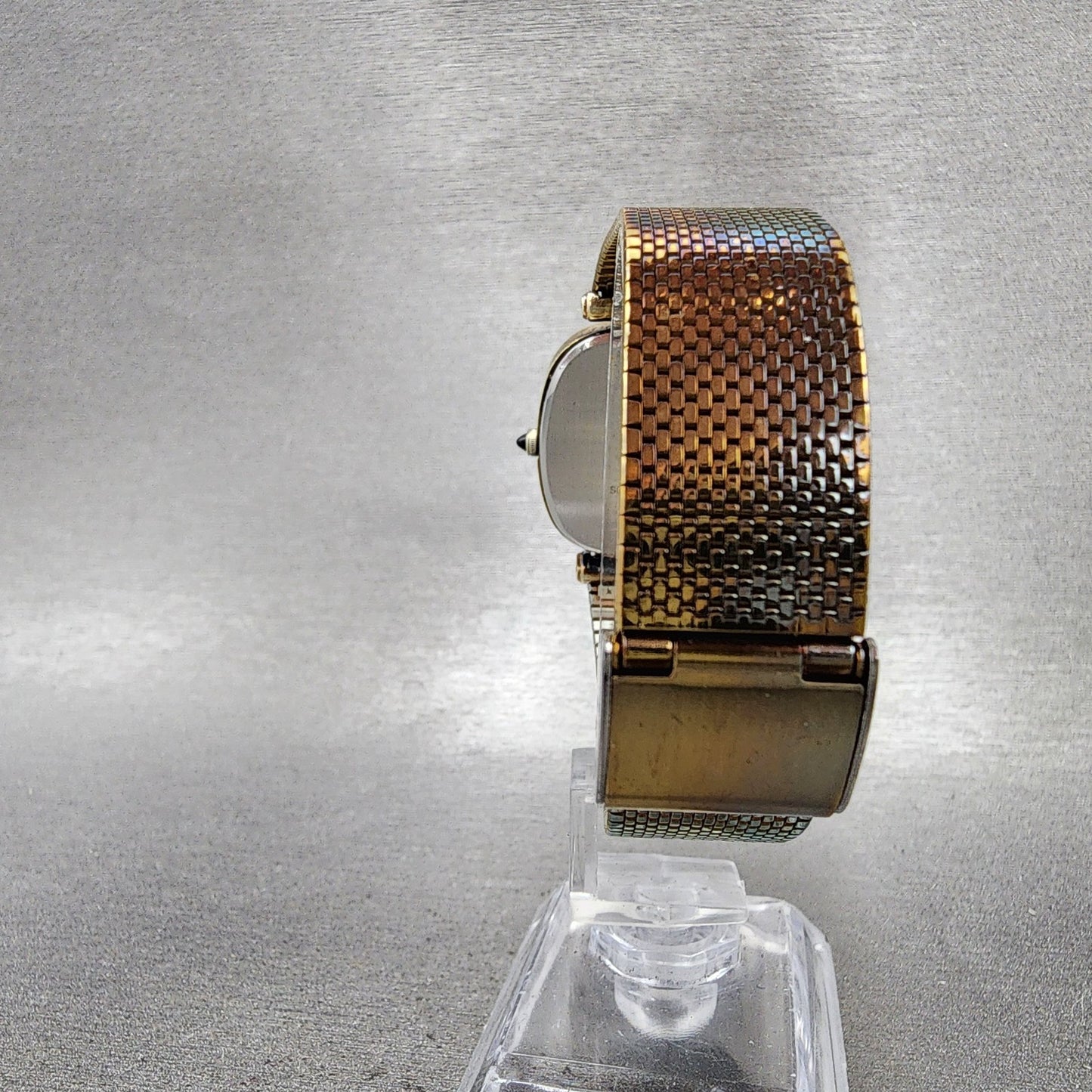 Seiko Dolce Watch Men 32mm Gold Dial Gold Plated Rectangle 59315400 New Battery7