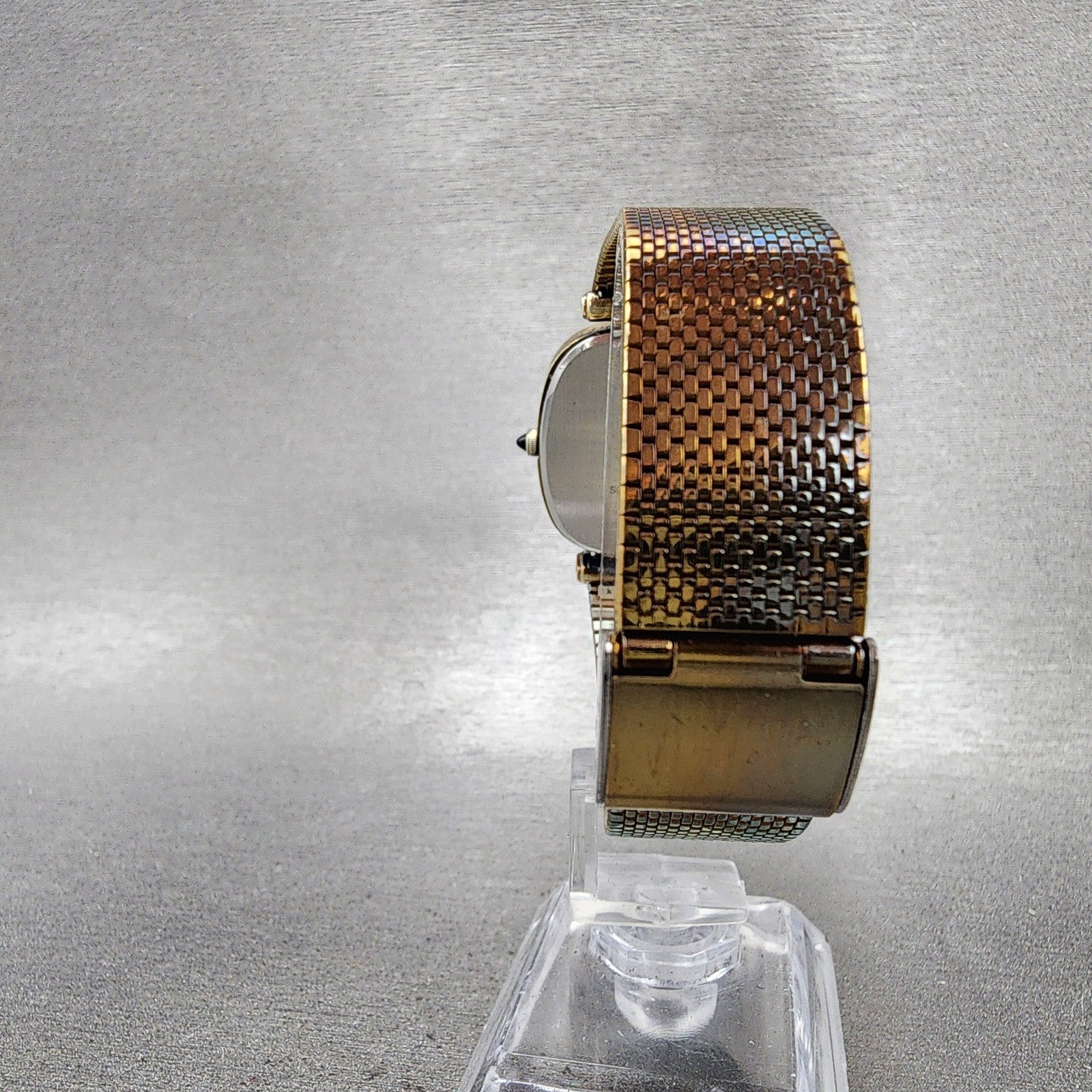 Seiko Dolce Watch Men 32mm Gold Dial Gold Plated Rectangle 59315400 New Battery7