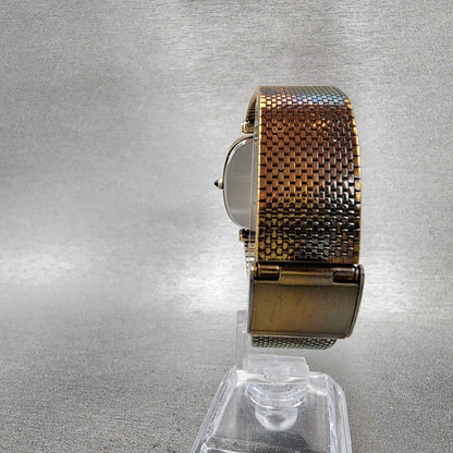 Seiko Dolce Watch Men 32mm Gold Dial Gold Plated Rectangle 59315400 New Battery7