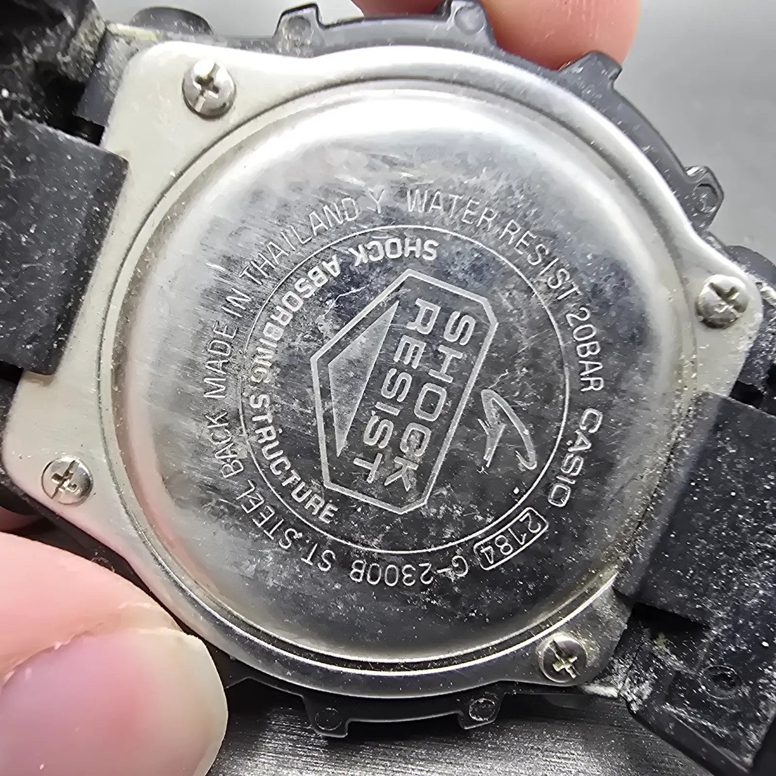 Casio G-Shock G-2300B Watch Men 47mm Black Red Alarm Chrono Solar PARTS8