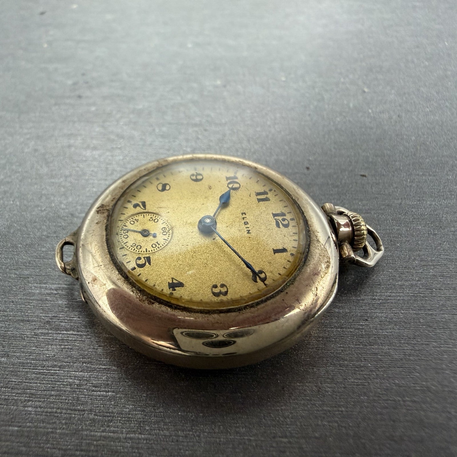 Elgin Pocket Watch 31mm Gold Dial Gold Filled Manual Wind Grade 463 Runs5