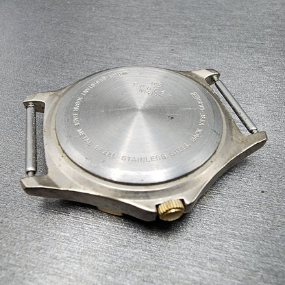 Seiko Alba Field Gear Watch Men 35mm Cream Dial Two Tone Daydate Month Day night8