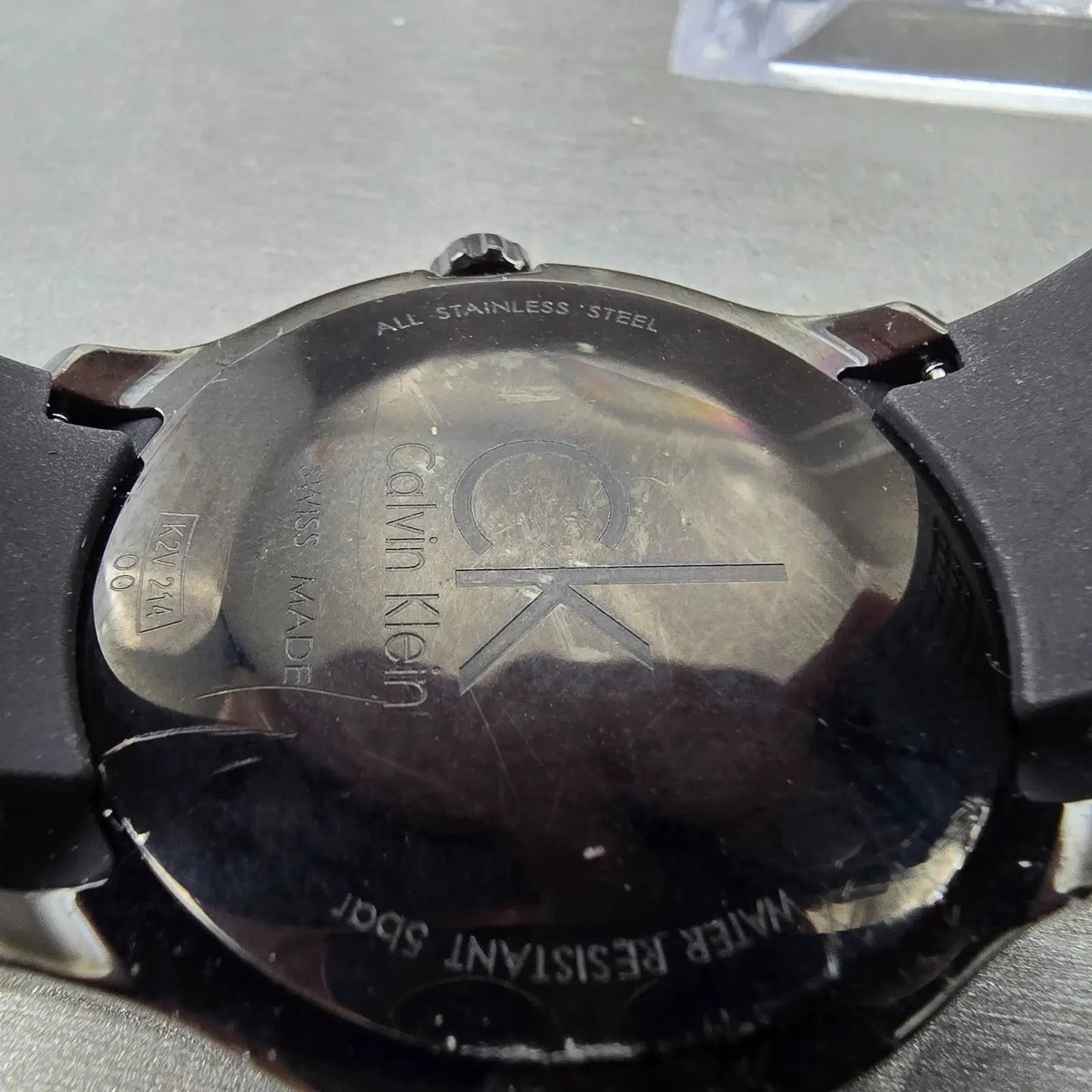 Calvien Klein Watch Men 41mm Black Dial Black Tone Date Round K2V 214 PARTS10