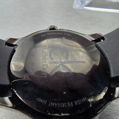 Calvien Klein Watch Men 41mm Black Dial Black Tone Date Round K2V 214 PARTS10