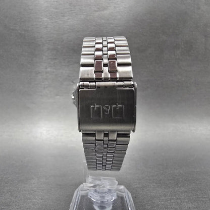 Citizen Q&Q Solarmate Watch Men 36mm Black Dial Silver Tone Round EL31 Runs7