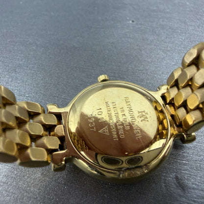 Raymond Weil Watch Women 24mm White Dial Gold Plated Date 9937 New Battery9