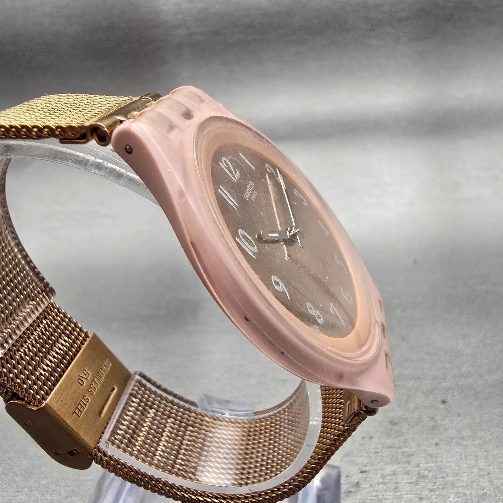Swatch Skin Skinchic Watch Women 37mm Rose Gold Dial Pink SVUP100M New Battery3