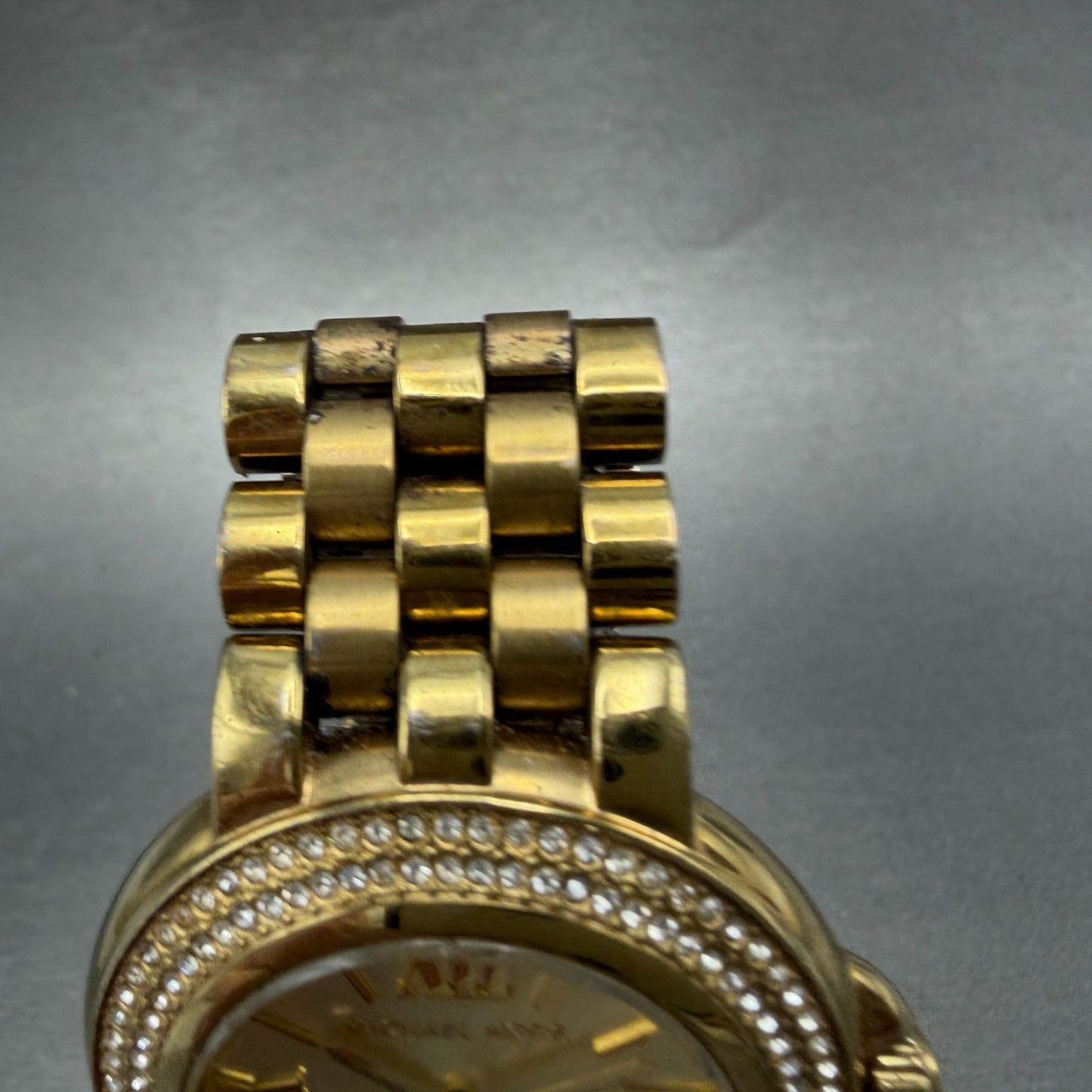 Michael Kors Watch Women 38mm Champagne Dial Gold Tone Round MK-3185 New Battery4