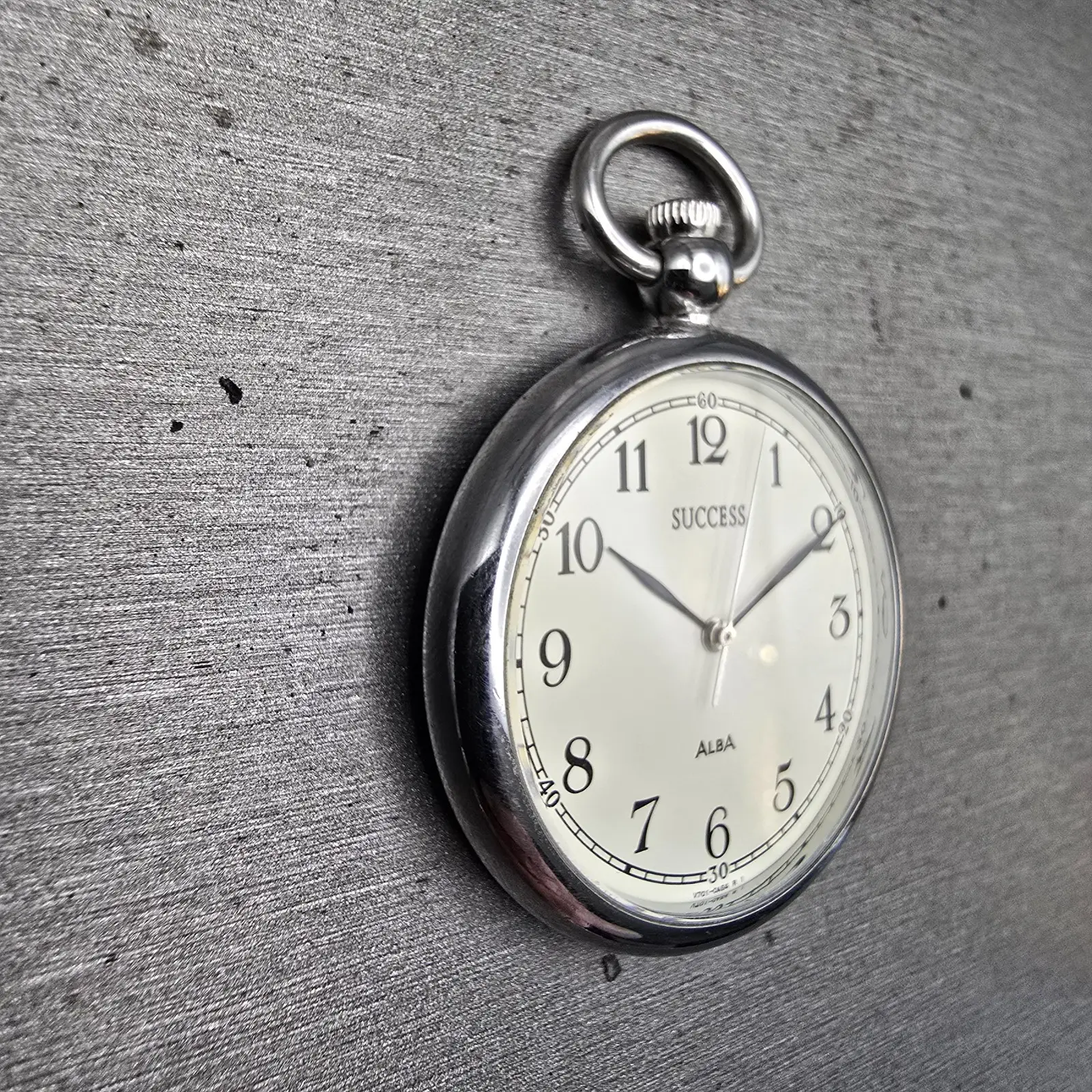Seiko Alba Success Pocket Watch Men 36mm White Dial Silver Tone V701-0A30 NewBat2