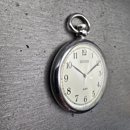 Seiko Alba Success Pocket Watch Men 36mm White Dial Silver Tone V701-0A30 NewBat2