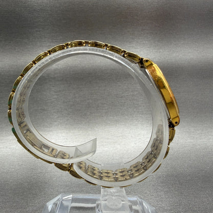 Seiko Watch Women 18mm Green Dial Gold Tone Oval V400-5779 New Battery Vintage8