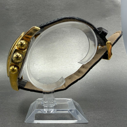 Invicta Lupah Watch Men 47mm Gold Dial Gold Tone Rectangle Daydate New Battery A6