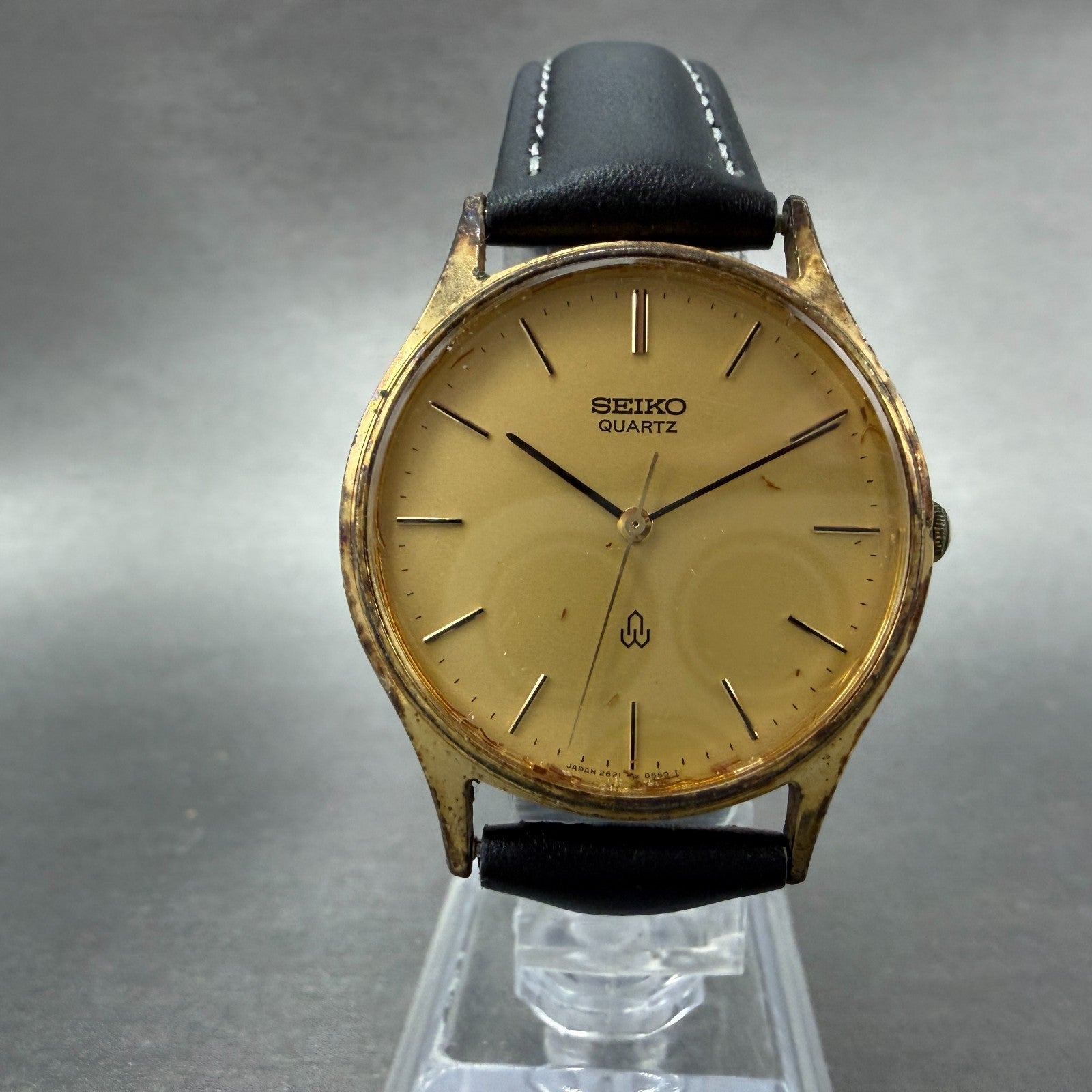 Seiko Watch Unisex 32mm Champagne Dial Gold Tone Round 2621-0150 New Battery6