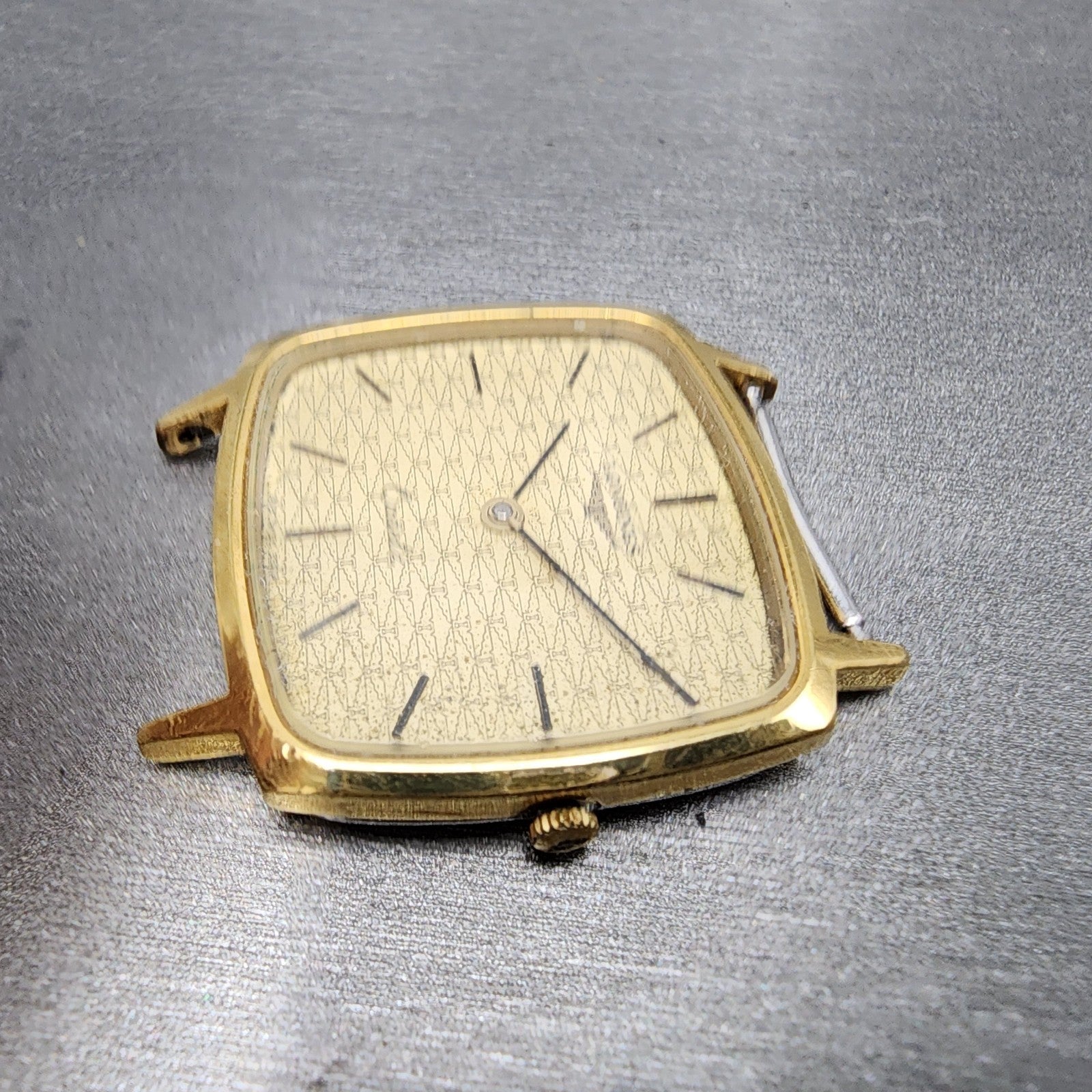 Longines Tank Watch Men 30mm Gold Dial Gold Tone Rectangle 978 READ!!!! New Batt5