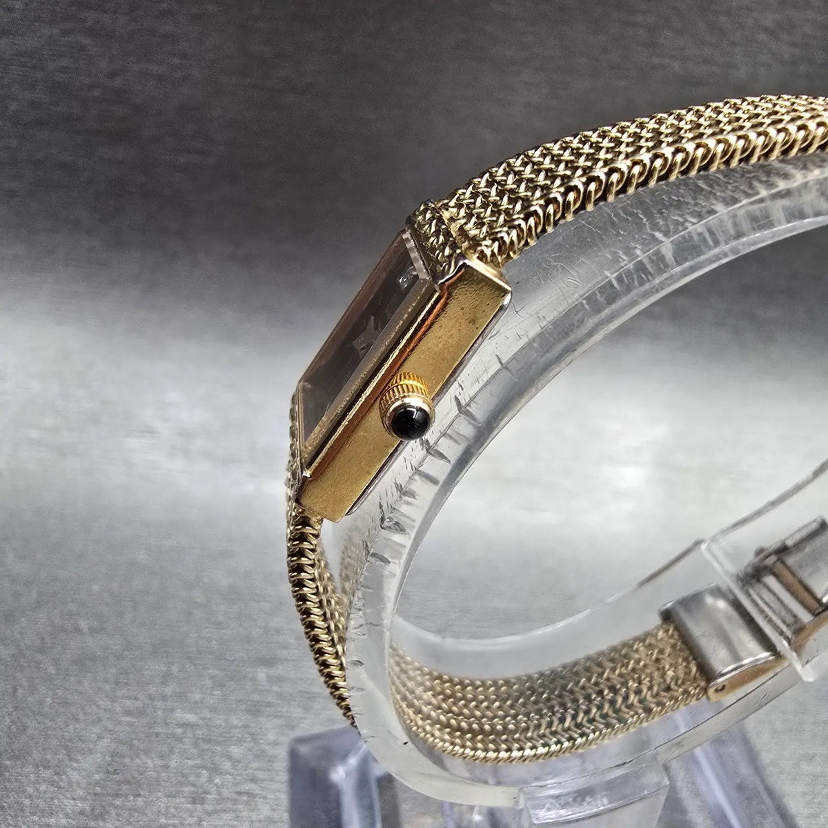 Citizen Tank Watch Women 12mm Black Dial Gold Rectangle 2200-4-953177 NewBatt JP2
