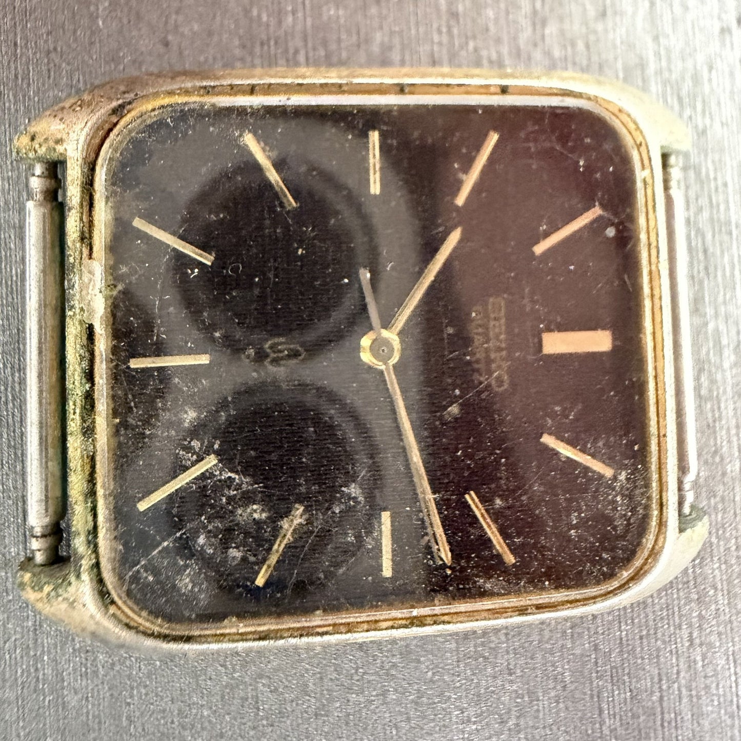 Seiko Tank Watch Men 27mm Brown Dial Gold Tone 7830-5001 New Battery READ!!!!!!!2