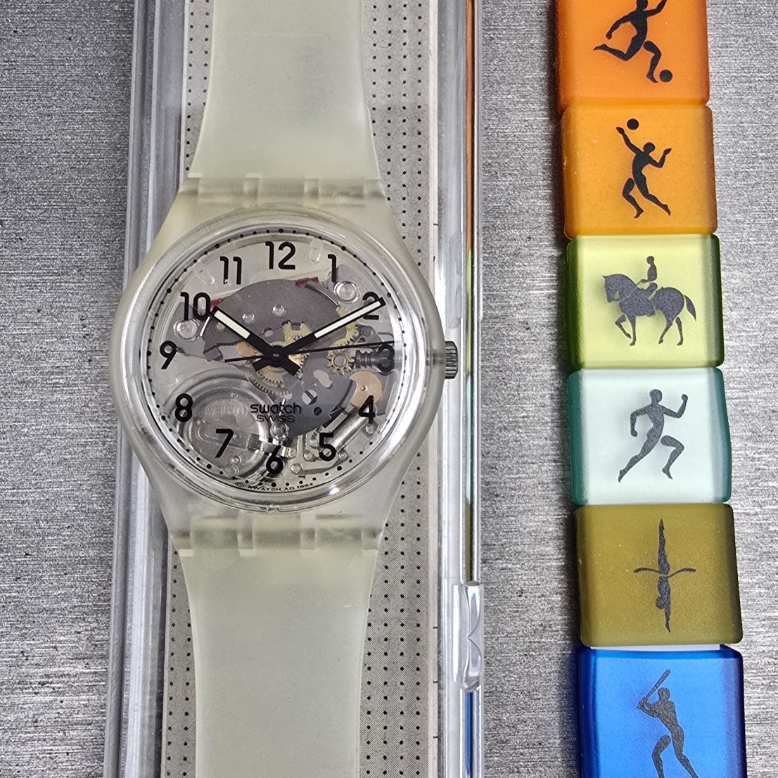 Swatch Olympic Sport Edition Watch Men 34mm Transparent GK209ST New Battery NOS0
