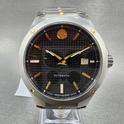 Movado SE Automatic Watch Men 41mm Gray Dial Two Tone Date Round 06075521