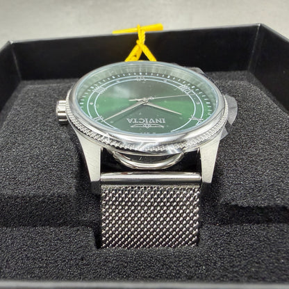 Invicta Celestial Watch Men 43mm Green Dial Silver Round Mesh Band 484824