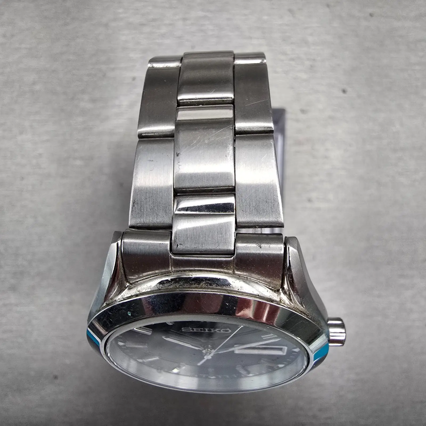 Seiko Watch Men 37mm Black Dial Silver Tone Daydate Round 7N43-9070 New Battery4