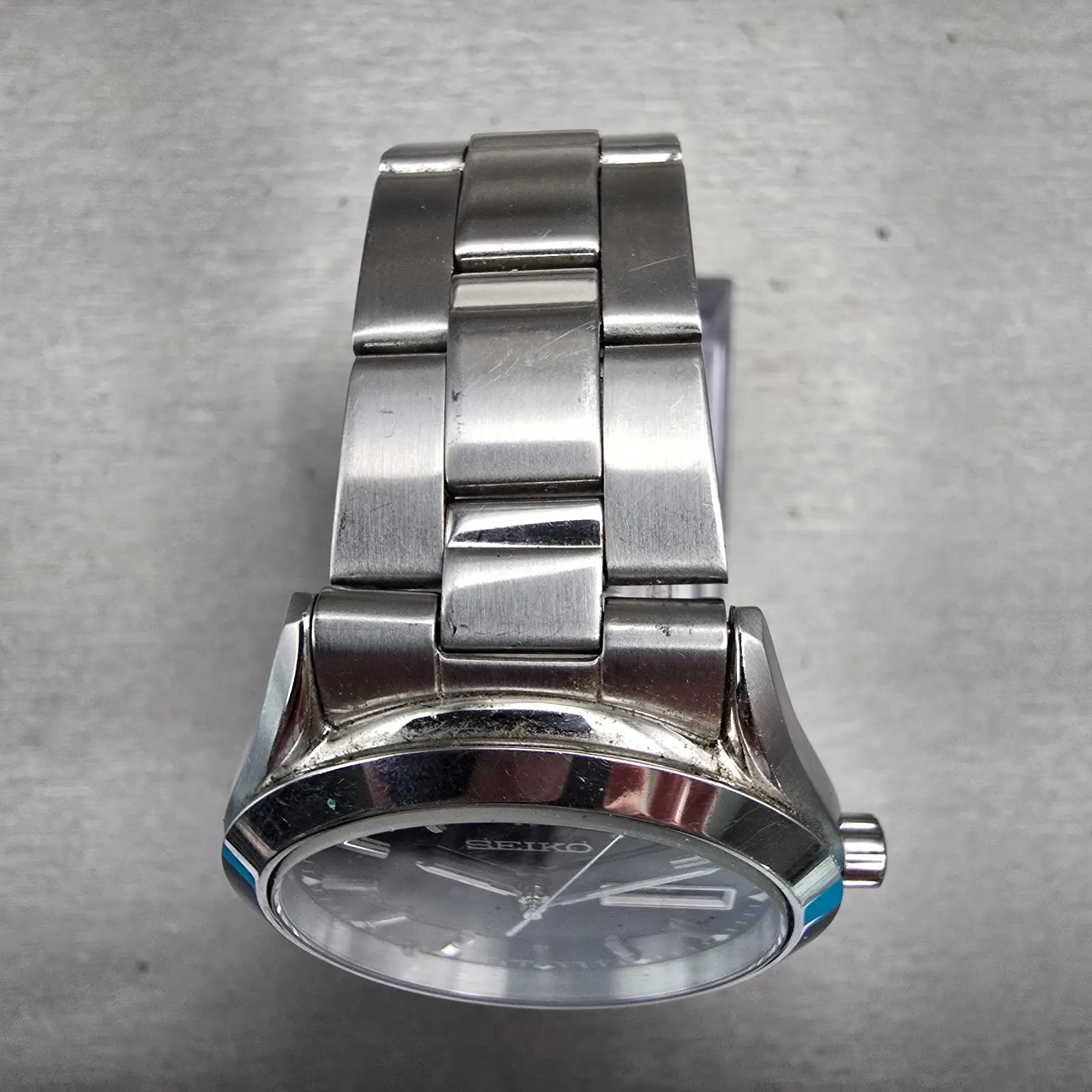 Seiko Watch Men 37mm Black Dial Silver Tone Daydate Round 7N43-9070 New Battery4