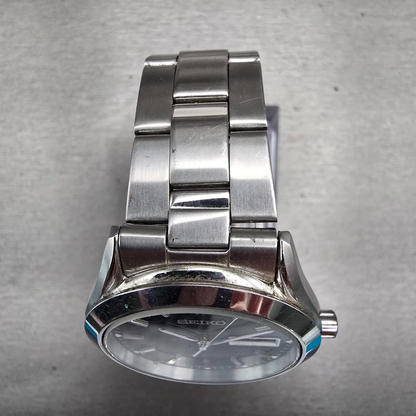 Seiko Watch Men 37mm Black Dial Silver Tone Daydate Round 7N43-9070 New Battery4