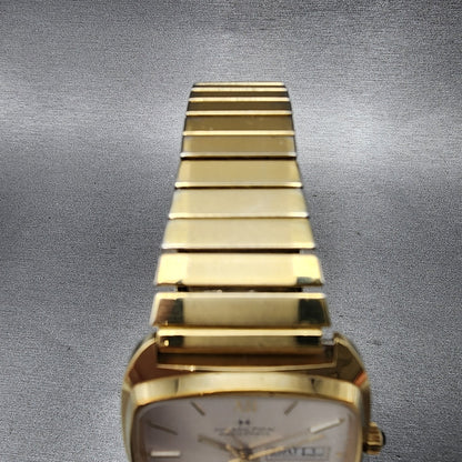 Hamilton Masterpiece Watch Men 32mm Champagne Dial Gold Tone Daydate New Battery4