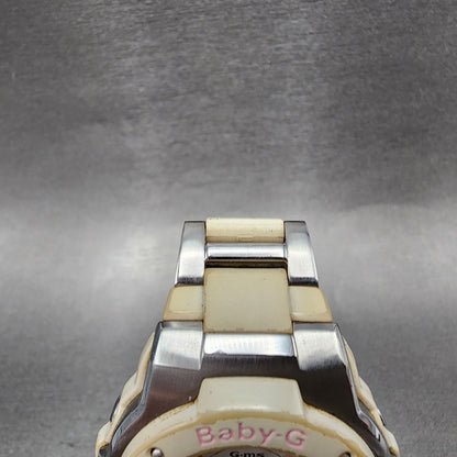 Casio BabyG MSG302C Watch Women 39mm White Dial Silver Analog Digital Works4